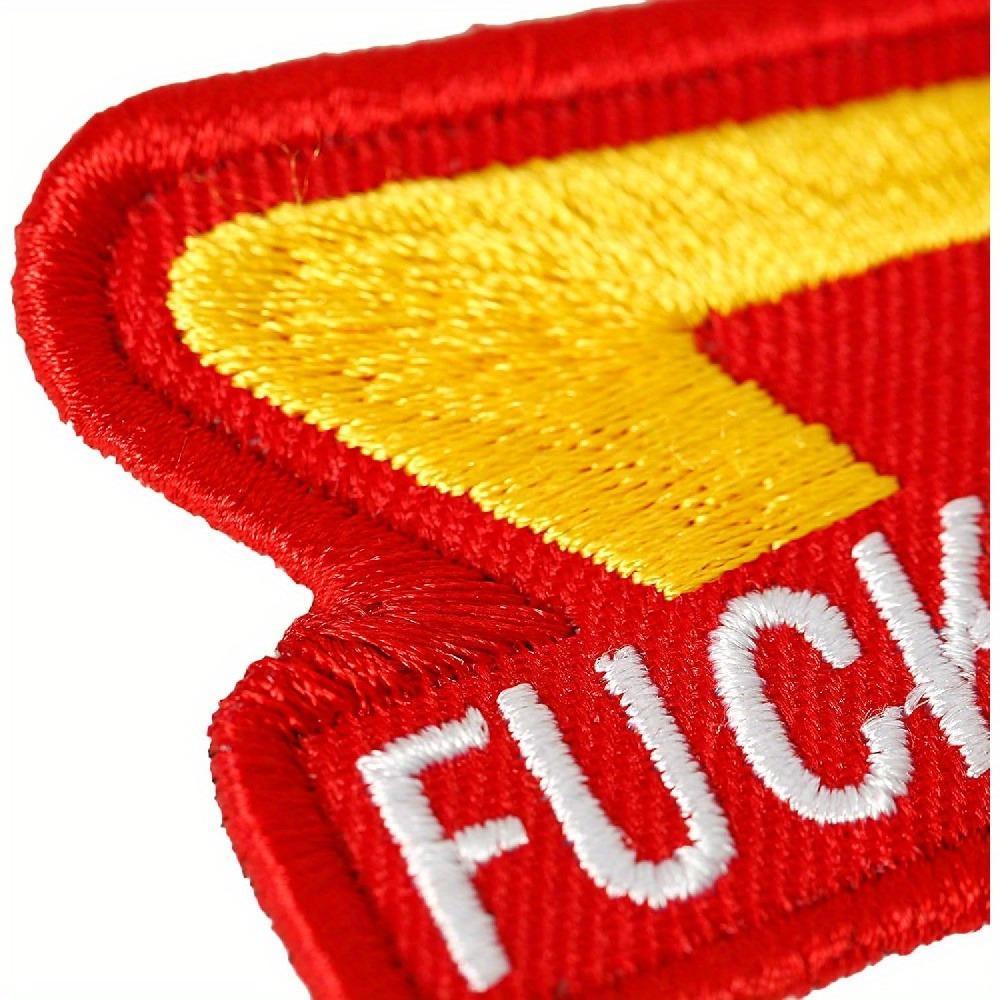 Embroidered Patch with Hook & Loop Backing, Funny Letter Pattern Patch for Personalizing Backpacks, Vests, Jackets, Jeans, Hats, Helmets, Funny Letter Appliques