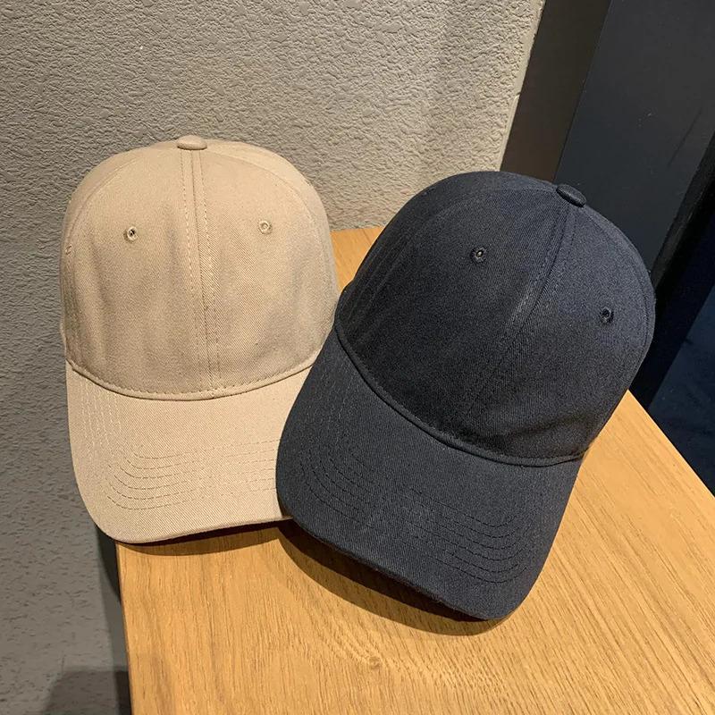 Soft top versatile duckbill cap casual men's curved brim sports hat American solid color baseball cap women's spring and summer