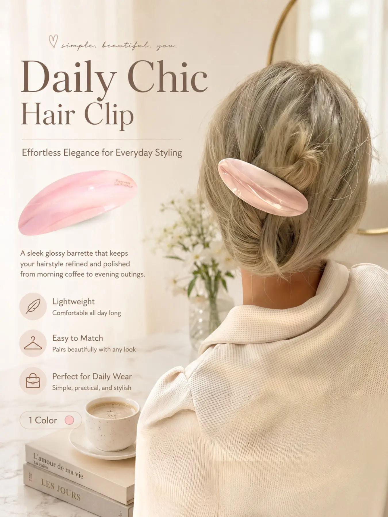 Elegant Korean Style Metal Hair Clip, Prom Mom Hair Clip, Perfect for Daily Wear, Parties, Gifts, Secure Hold, Versatile Hairstyles, Fashionable Accessory, Flat Hair Clips, Barrettes Hair Clips