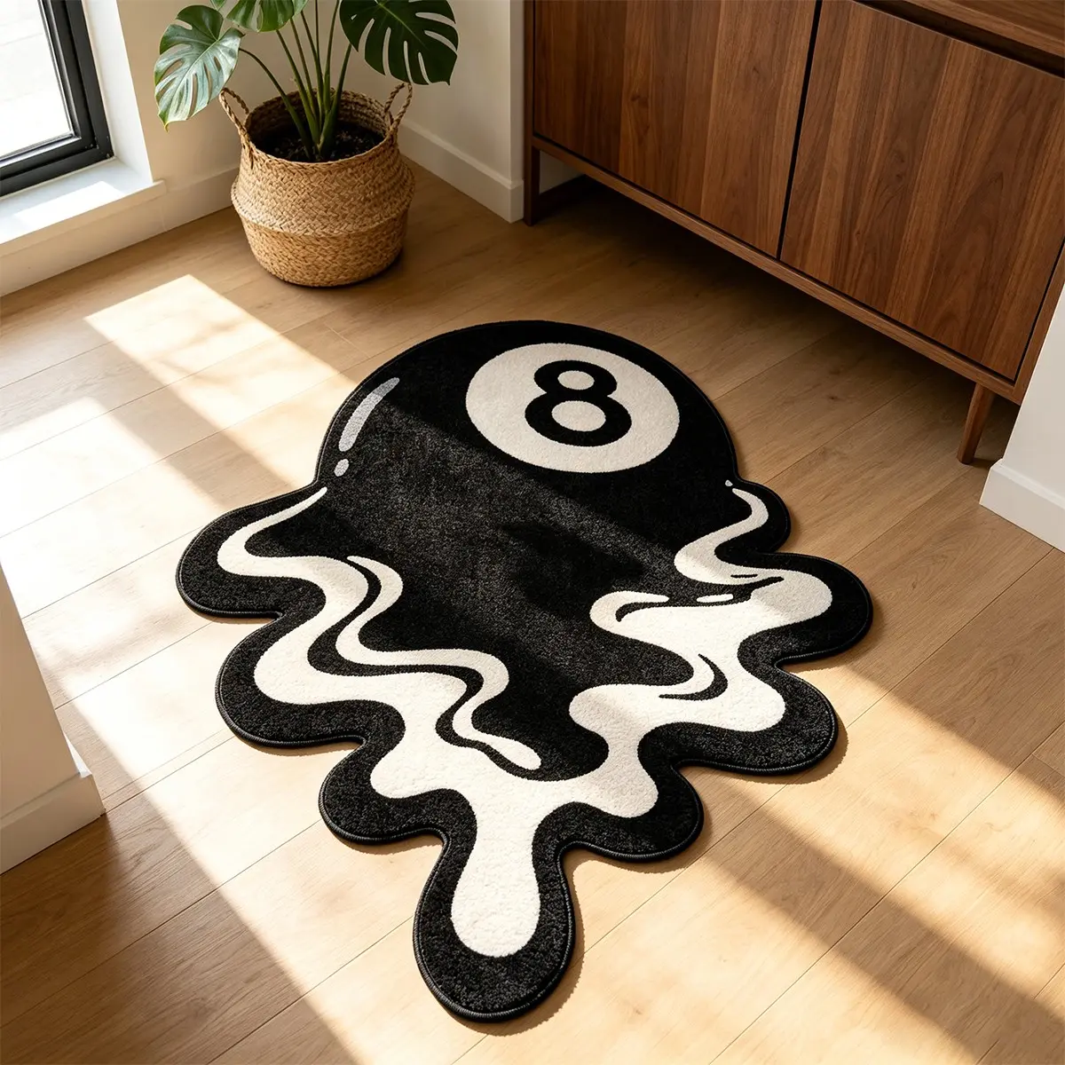 Creative Shaped Rug, Trendy Melted 8 Carpet, Soft Comfortable Home Decor, Casual Rug, Ideal Living Room Bedroom Mat, Perfect Holiday Gift for Young Adults
