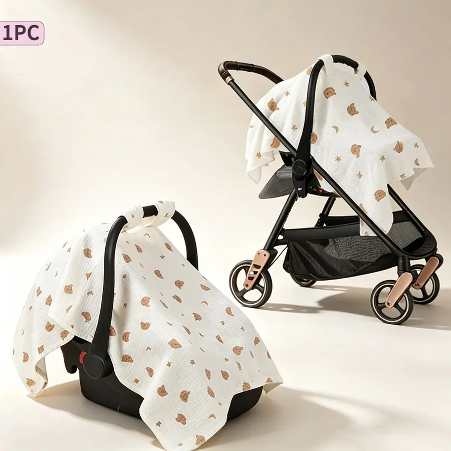 Multi-Functional Baby Stroller Sunshade, Soft Washable Mesh, Dust Cover, All-Season Outdoor Shade, Breastfeeding Blanket Combo