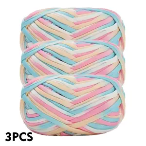 3-Piece Set Gradient Dye Polyester Yarn Thread, Assorted Premium Yarn Set, Ideal for Crochet Bags Baskets Cushions Christmas Gifts DIY Crafts