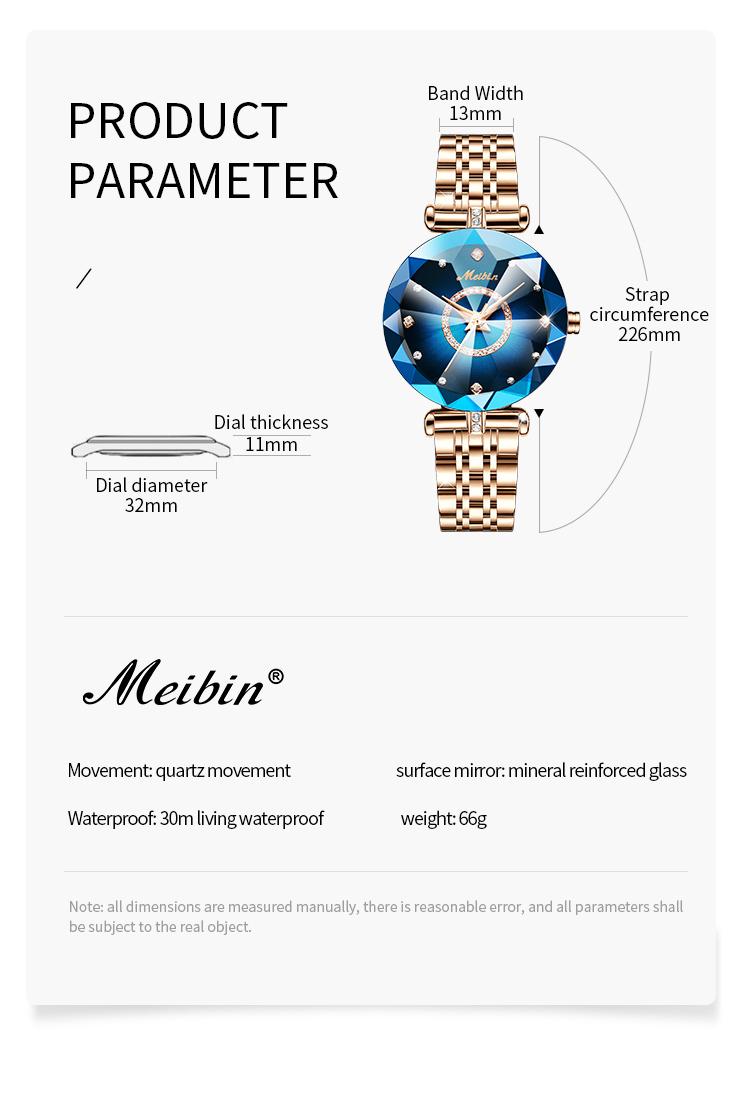 [Labaoli]Meibin Women's Elegant Fashion Quartz Watch, Modern Fashionable Wristwatch, Fashion Watch for Party, Daily Clothing Decor, Trendy All-match & Exquisite Watch for Birthday Gift. gold and silver jewelry