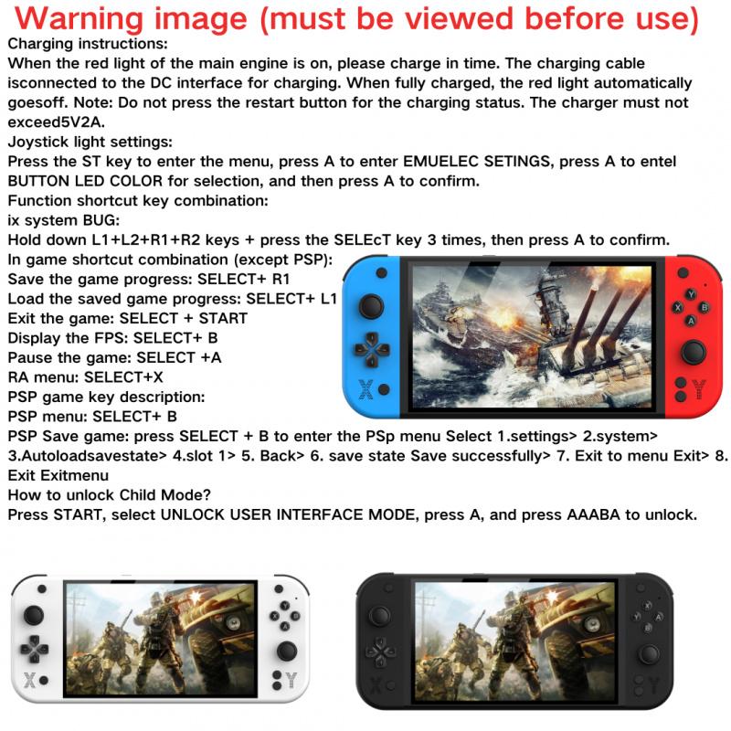New G90 Handheld Game Console with 7 Inch IPS Screen, 4000mah Battery, Retro Gaming Device and Directional Buttons, Rechargeable Game Console