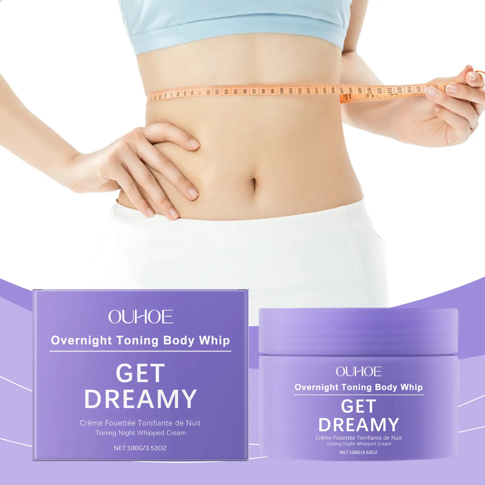 OUHOE Body Firming Cream - Skin Tightening, Lifting & Contour Sculpting Cream, Body Shaping Moisturizer for Belly Arms Thighs