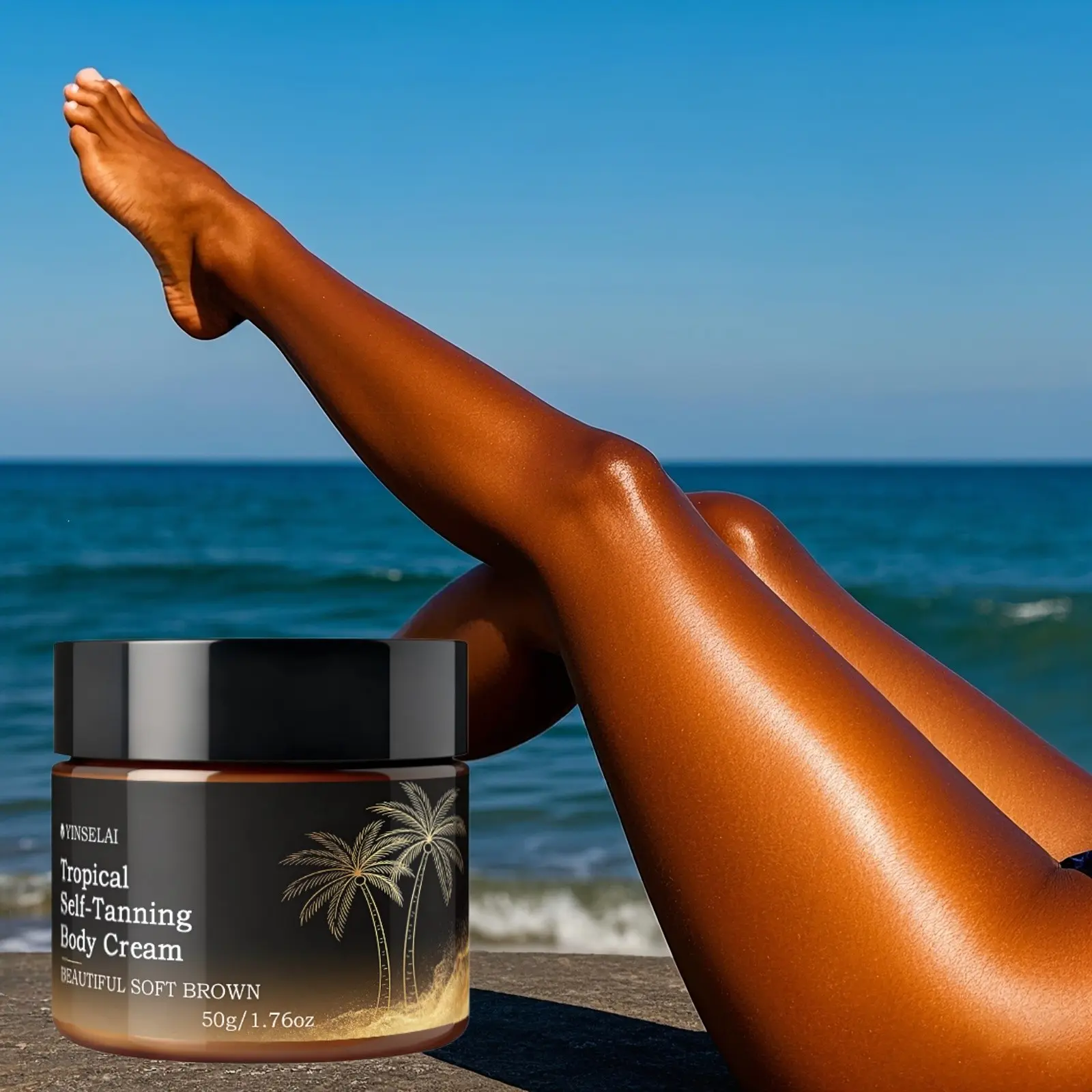 Tropical Coconut Body Lotion, Deeply Moisturizing, Even Bronzed Skin, Sun Protection, Natural Tan, Daily Hydrating Balm