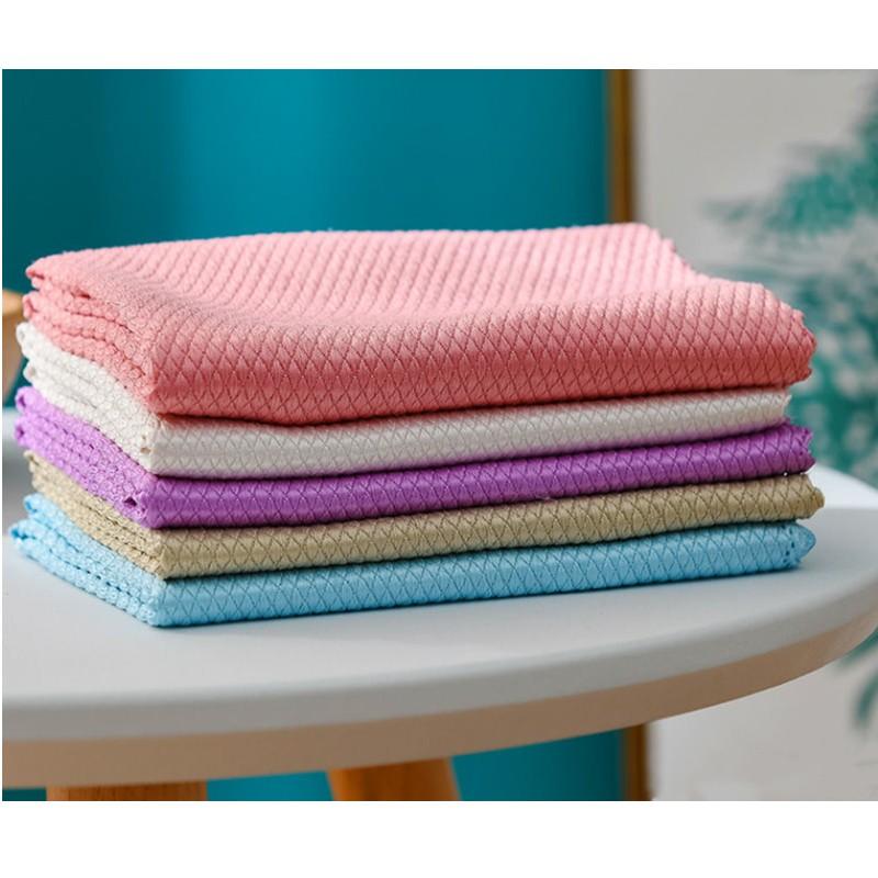 10-1PC Microfiber Washing Dish Cloth Cleaning Towel Super Absorbable Window Glass Cleaning Cloth Kitchen Anti-grease Wiping Rags