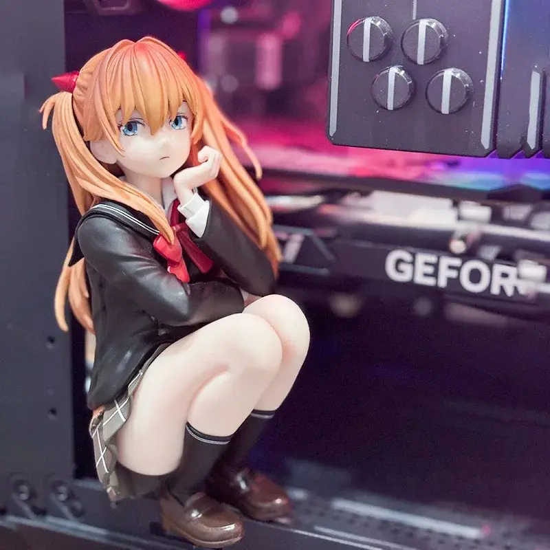 14cm Squatting Position Pretty Girl Action Figure Anime Pvc Model Toy Desktop Ornament Decoration Collection Gift Statue Figure