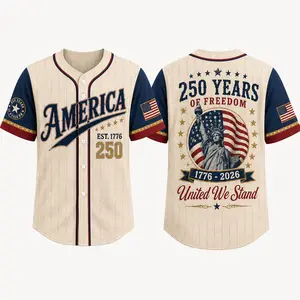 USA 250th Anniversary Jersey, USA 2026 Baseball Shirt, 4th of July Patriotic Gift, 250th Anniversary Shirt - Multiple Color Options