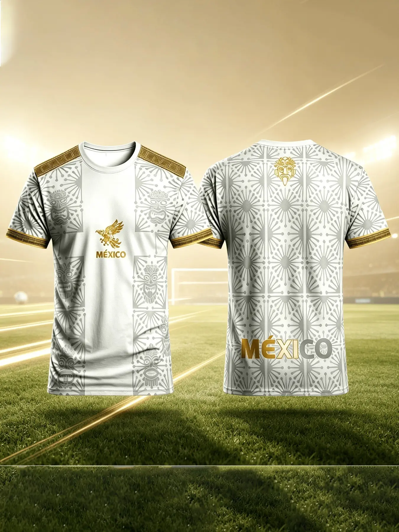 New Summer Men's 3D Jersey Short Sleeve T-Shirt, National Team Platinum Limited Edition, Mayan Aztec Print, Quick-Dry Football Tee, Fan Memorial