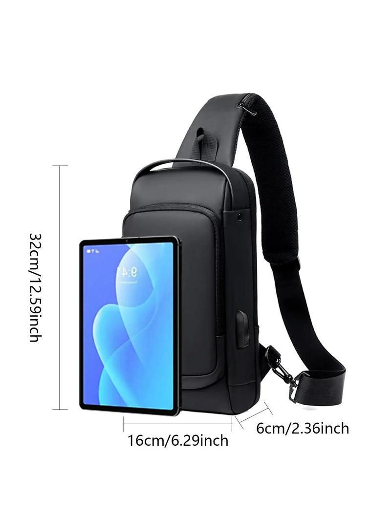 Letter Pattern Zipper Pu Sling Bag with Password Lock for Summer 2024, Waterproof Travel Business Chest Bag, Male Simple All-match Crossbody Bag As Gift, Designer Inspired Bags, 80s Luxury Aesthetic Crossbody Bags Valentine's Day, Gift for Him,  Work Bag