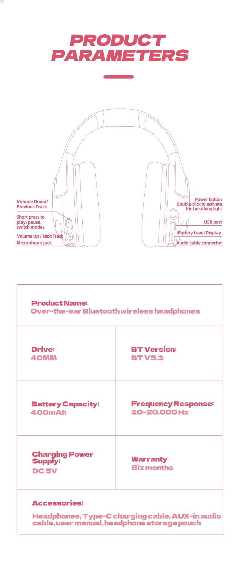 2026 New Wireless Bluetooth Gaming Headset with RGB Lights,40MM Driver,Noise Cancelling Mic,38H Playtime Headphones for PC/Mobile