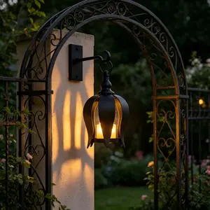 Weather-Resistant Lotus Metal Candle Holder Lantern, Indoor Outdoor Decorative Hanging Lantern, Suitable for Patio Balcony Fireplace