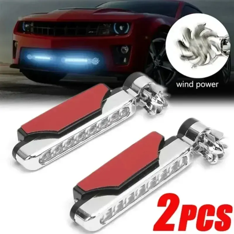 Wind Powered Car LED Daytime Running Light, Auxiliary Rotation Fan Lamp, Automobile Day Time Headlight, Energy Efficient Lighting Solution, Car Led Lights