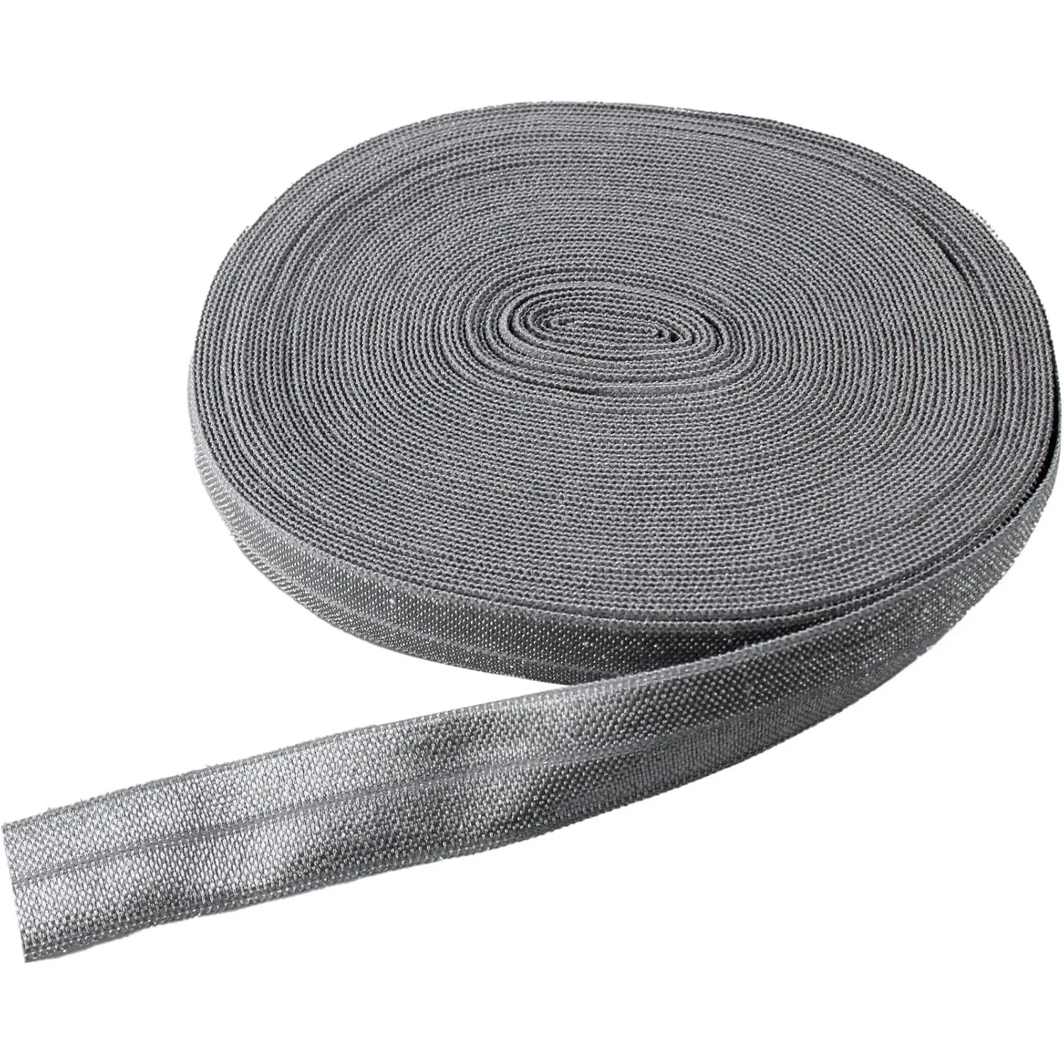10 Yards Elastic Edging Trim, Foldover Elastic Band, Soft Stretch Spandex Binding for Sewing Clothes, Underwear, Headbands, DIY Crafts,  (Gray, 0.59 Inch Wide)