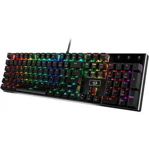 K556 RGB LED Backlit Wired Mechanical Gaming Keyboard, 104  Hot-Swap Mechanical Keyboard w/ Base, Upgraded Socket and Noise Absorbing Foams, Soft Tactile Brown