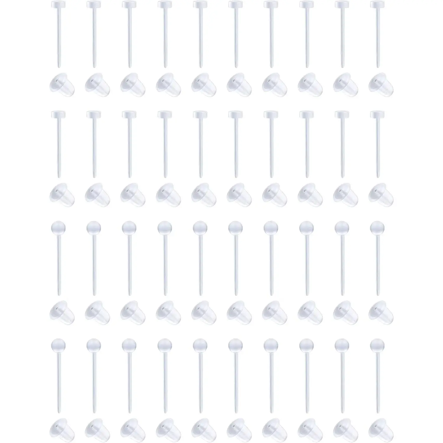 Clear Nose Rings & Studs - Plastic Nose  Retainers - 16g, 18g, 20g - Clear Cartilage Earrings & Lip  Retainer