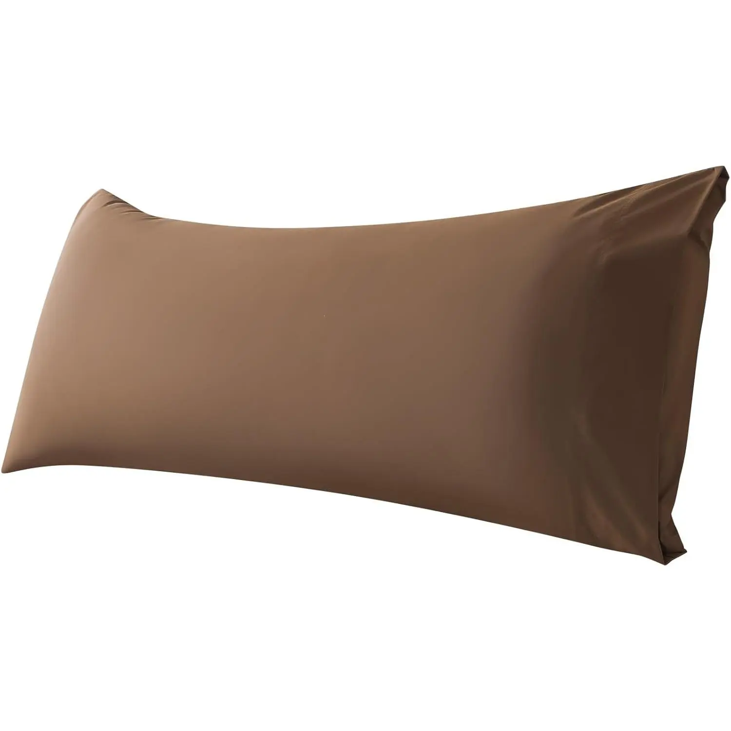 Pillow Cover  Fabric, Long Pillowcase Breathable & -Friendly, Envelope Closure - Coffee (20x54 inch)