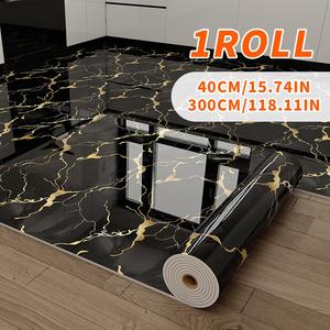 Marble Pattern Wallpaper Roll, 15.75in X 118.11in,  Waterproof Wallpaper Floor Sticker，Thickened Self-Adhesive , Easy to Clean & Install, DIY Decor for Kitchen Bedroom Living Room Bathrooms，Vinly flooring, Decorative Wallpaper