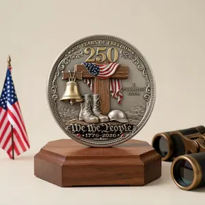 1pc Us Independence 250th Anniversary Freedom Medal, Dual-Sided Eagle and Liberty Bell Collectible Coin, Vintage Metal Memorial Gift