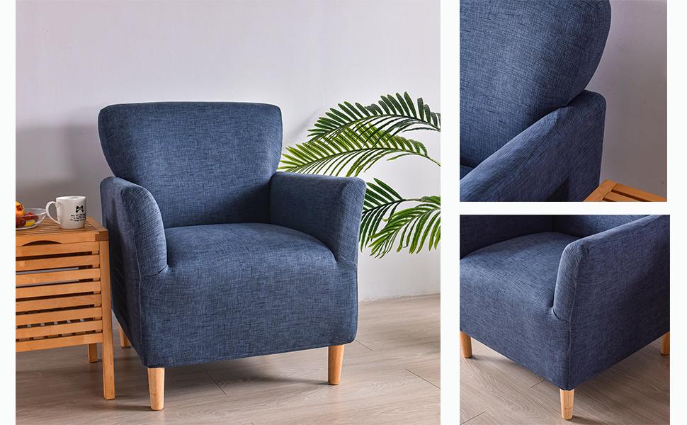 NILUOH Banquet Armchair Slipcover 1-Piece Stretch Chair Covers with Arms Printed Soft Accent Chair Cover Anti-Slip Arm Chair Covers Washable Chair Slipcovers for Living Room, 01