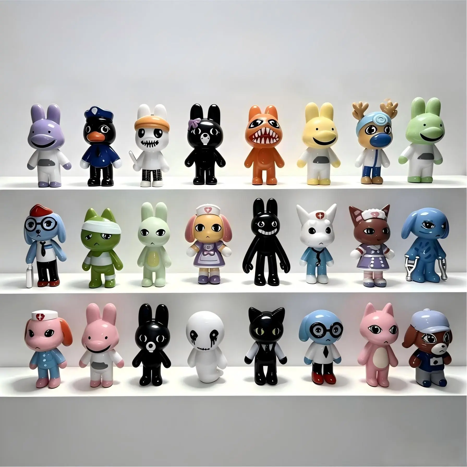 3.2 Inch Animal Hospital Series Handmade Model Small Number 24 Bagged Blind Box Decorative Figure, Halloween Christmas Gift