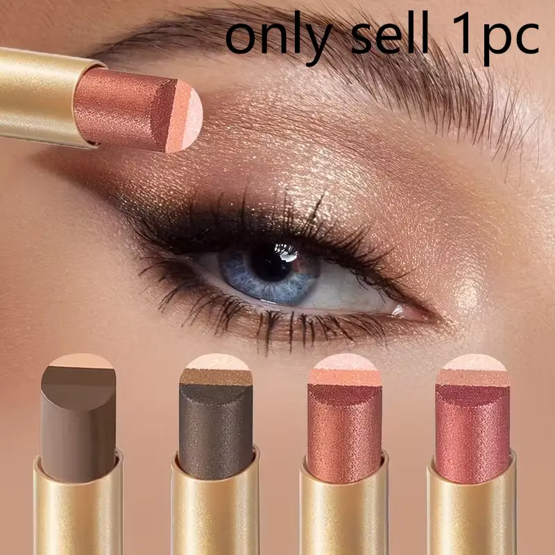 Cream eyeshadow stick with three color combo, matte and shimmer effects. Long-wearing and crease-resistant, easy to build layers for both soft and bold eye makeup styles Eye Shadow Sticks
