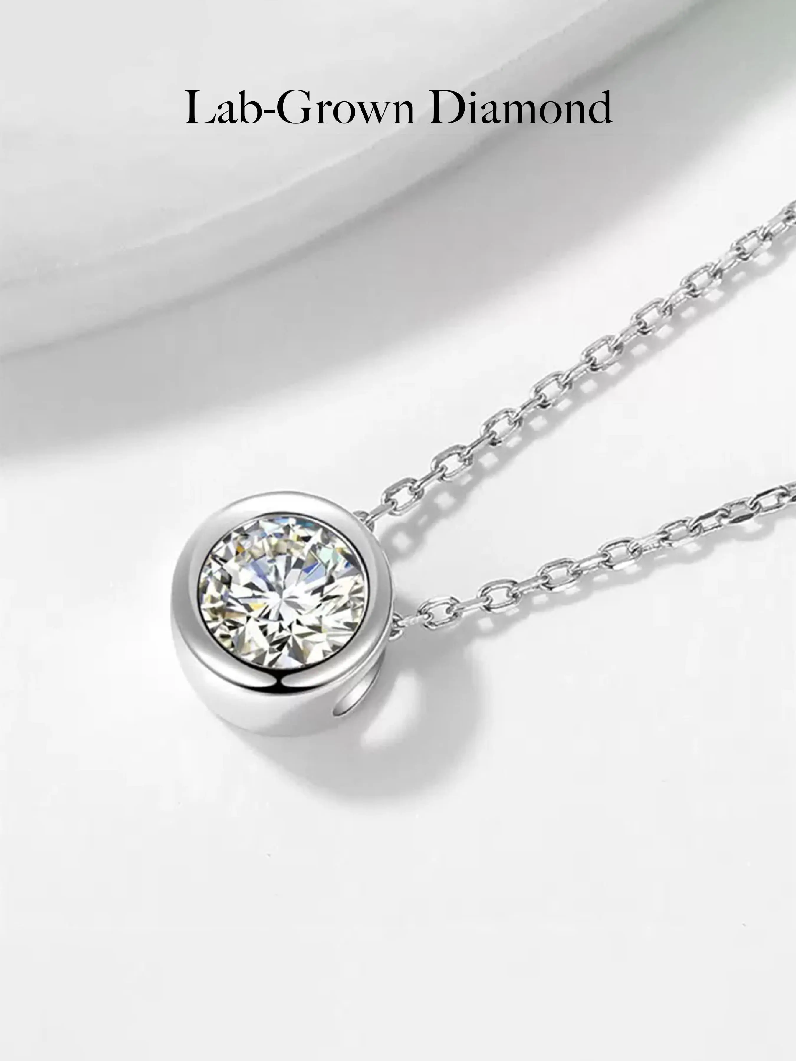 Elegant Bubble Necklace with Lab-Grown Diamonds, 0.30ct D Color Round Brilliant Cut, Perfect for Engagement and Wedding Jewelry