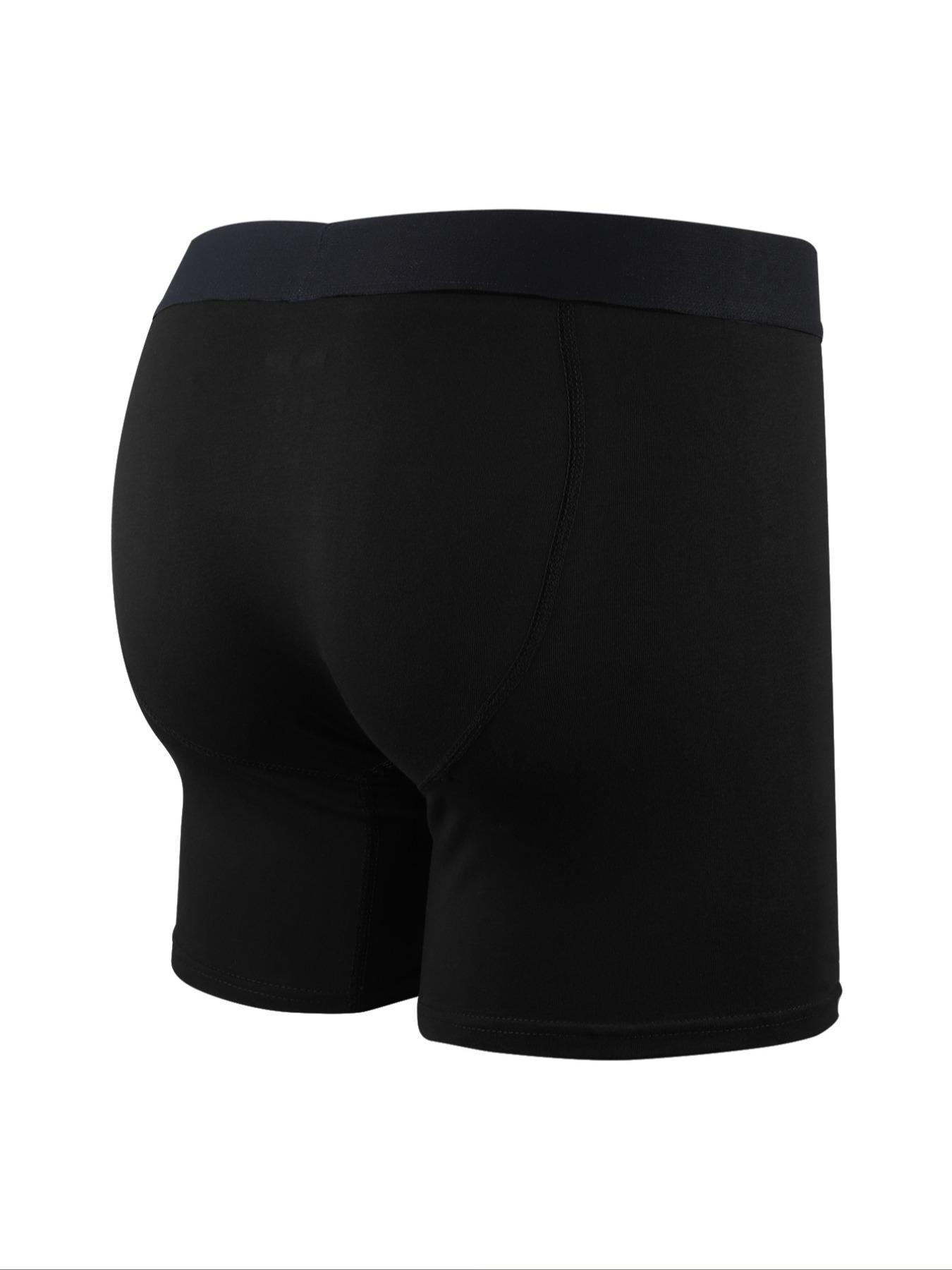 Men's 5pcs Viscose Letter Print Boxer Brief with Fly, Breathable Comfy Underwear for Daily Wear, Soft Underwear for All Season, All Season Briefs