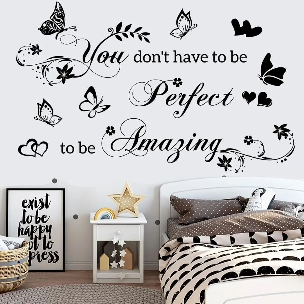Wall Stickers for Bedroom Inspirational Quotes Wall  You Don't Have to Be  to Be Amazing Decorations Wall Sticker for Living Room Wall Decal Hallway Wall Sticker  Decor