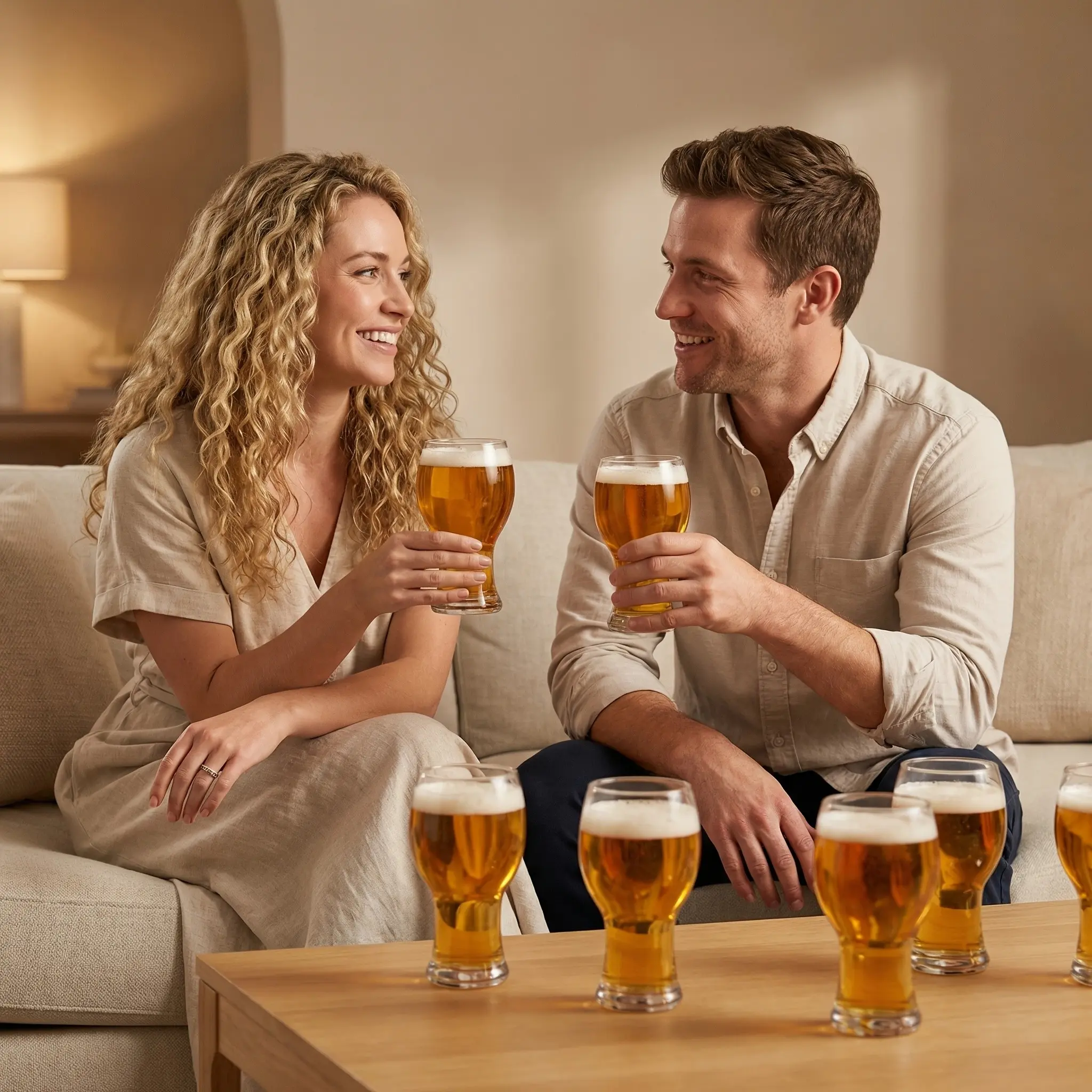 4-Pack 6-Pack 450ML Beer Glasses, Thick Sodium Calcium Glass, Smooth Transparent Body, Heavy Base, Straight Cup, 8.5cm X 13cm, Ideal for Draft Beer, Soda, Beverages