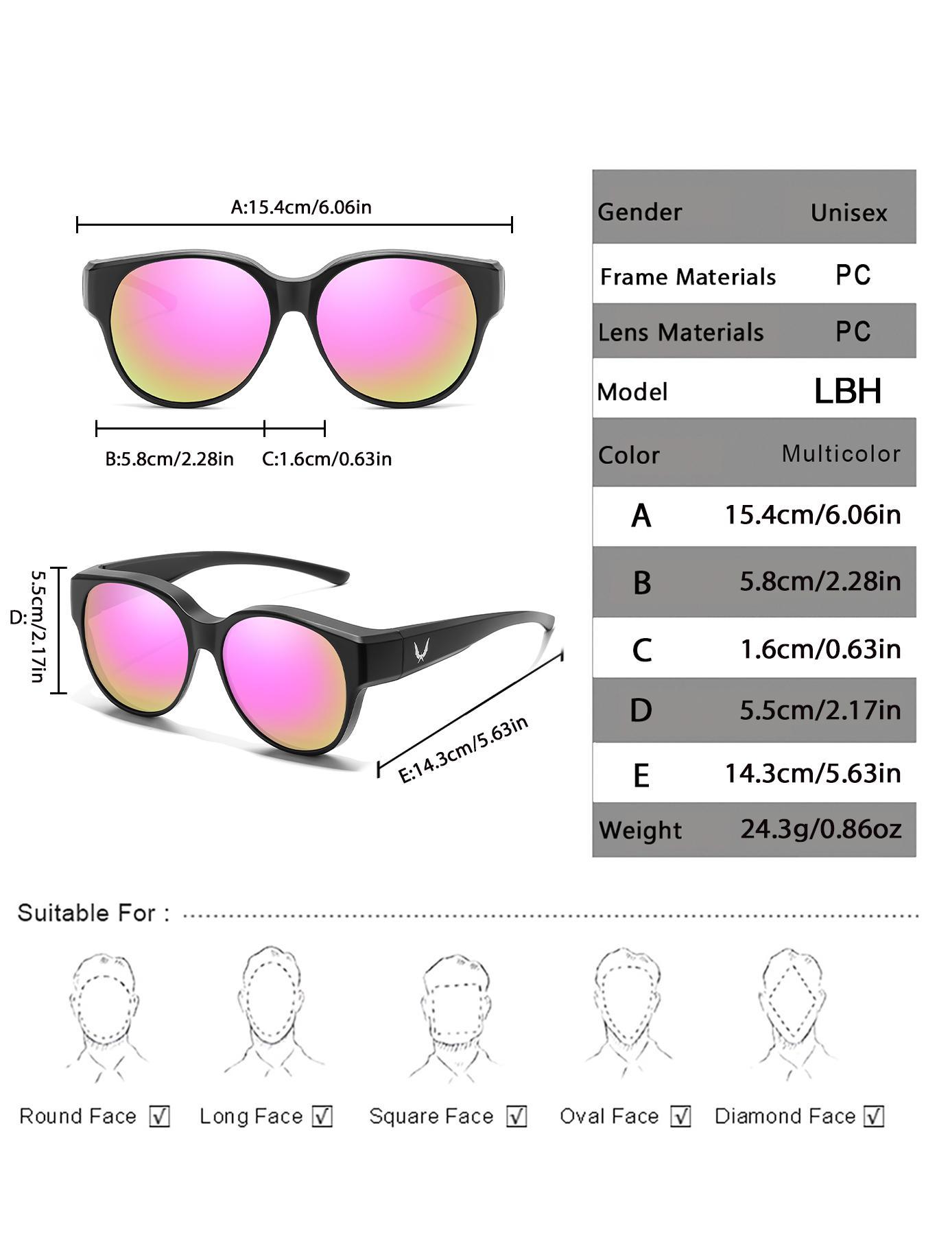 Fit Over Glasses Sunglasses, Sporty Wrap Around Sunglasses for Women & Men, Comfortable Wear Over Glasses for Everyday Style