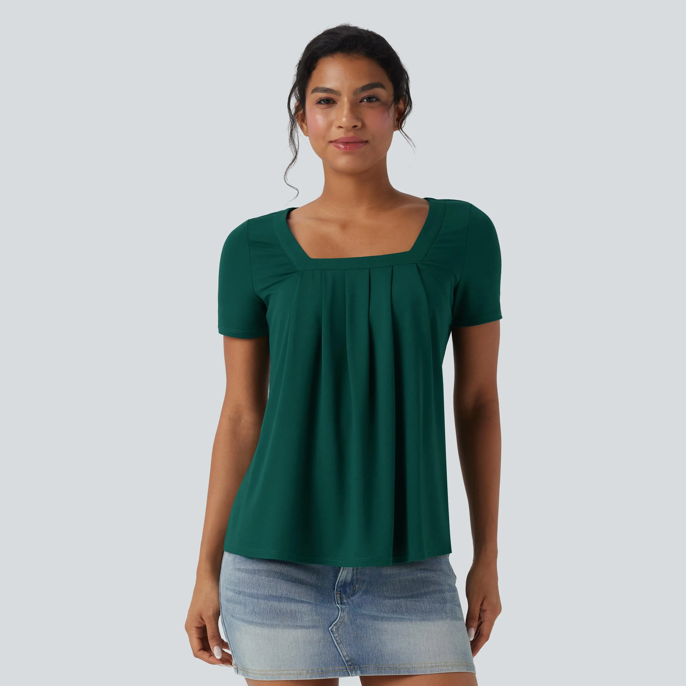 Halara Square Neck Short Sleeve Casual Blouse #BackToSchool