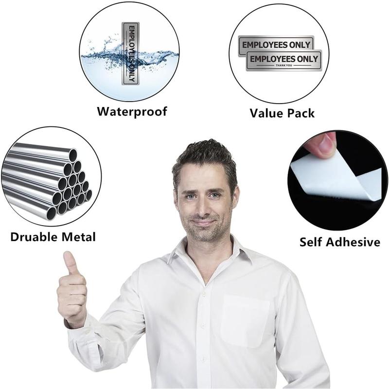Employees Only Sign - Office Door Signs for Business Store Wall - Aluminum Metal with Self Adhesive Employees Only Sign - Office Door Signs for Business Store Wall - Aluminum Metal with Self Adhesive