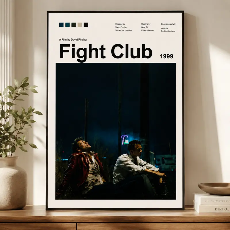 Fight Club Poster, Fight Club Movie Print, Cult Film Wall Art, Vintage Cinema Poster, Living Room Decor, Bedroom Movie Art, Film Lover Gift, Collectible Movie Poster, Classic Cinema Wall Decor, Office