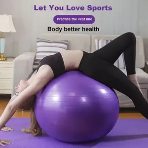 1 heavy-duty fitness ball - including a pump and a large inflatable yoga fitness ball, suitable for balance training, core strength exercises, and home gym use. Made of durable PVC material, available in purple and multiple colors