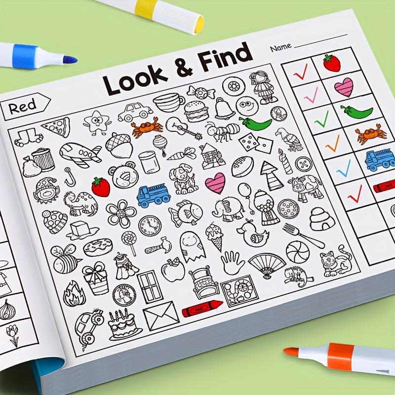 Children'S Interactive Find And Find Coloring Book - Find Games, Hidden Object Pictures And Matching Exercises, Improves Concentration And Fine Motor Skills, Christmas Gift, Paper Material, No Batteries Required, Educational Playtime, Fun Design.
