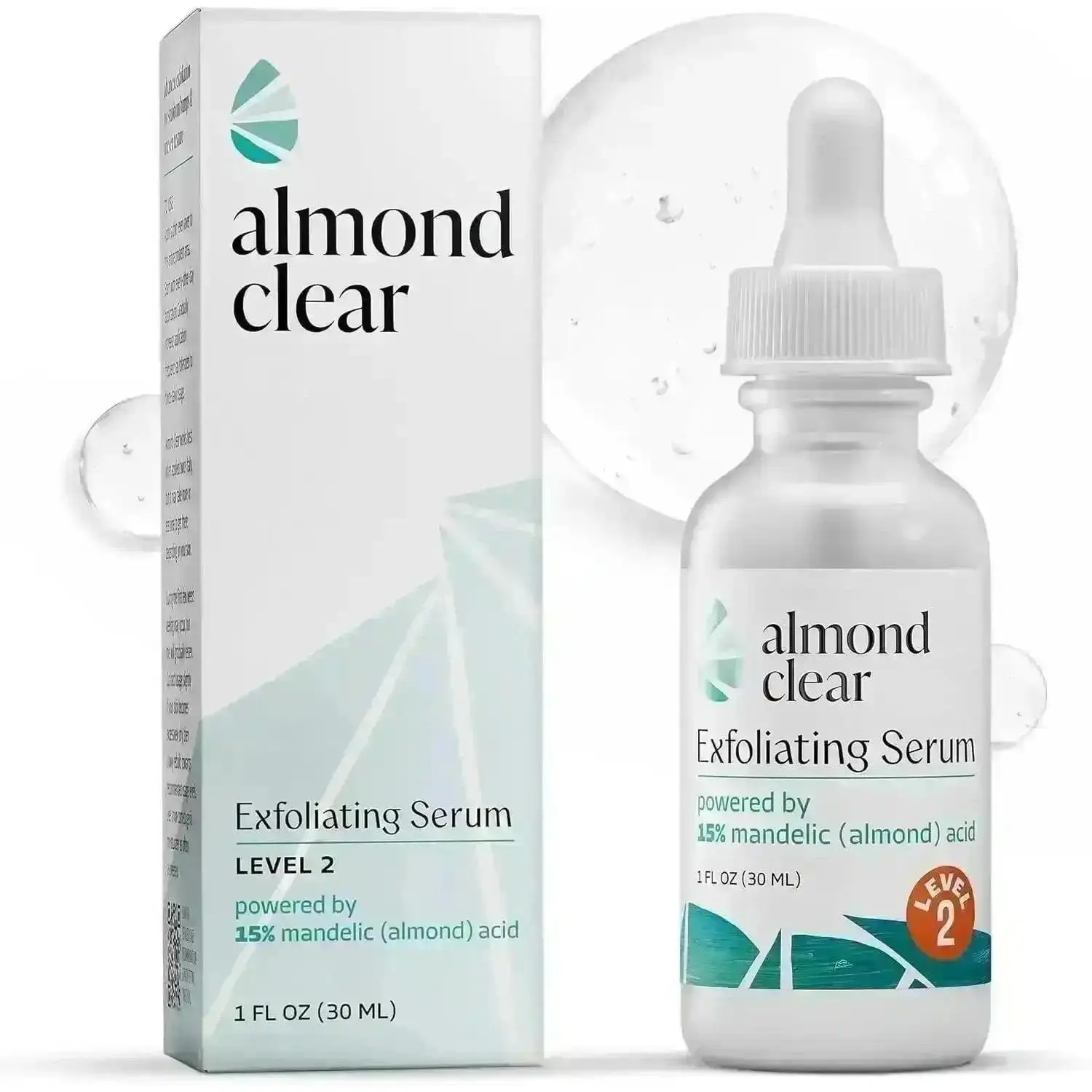 almond clear Level 2 Mandelic Acid Serum |   Body Acne Treatment, Clear Butt Acne, Folliculitis, Fungal Acne, Hyperpigmentation, Ingrown Hairs |   Daily Skincare, Safe for Sensitive Skin, Skin Repair, Fungus