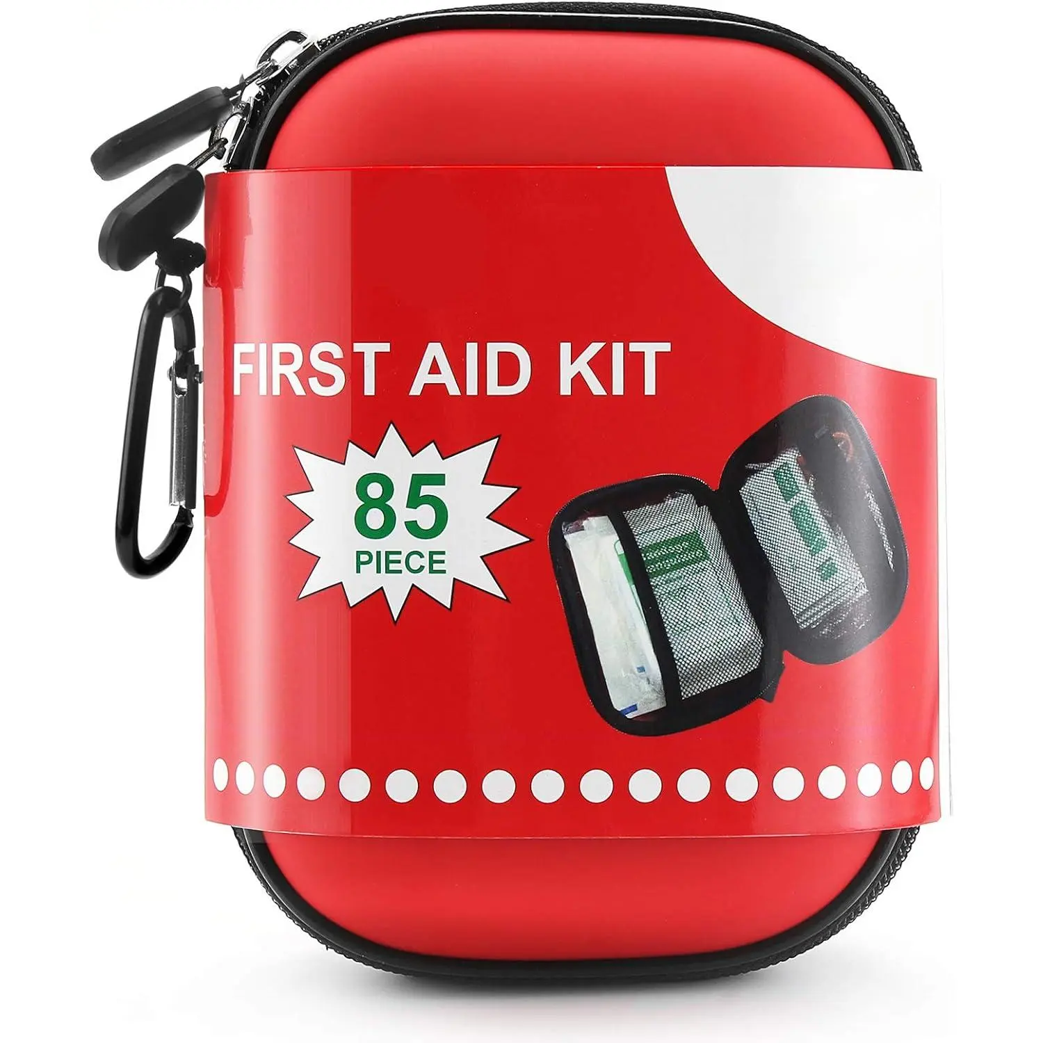 Baby & Maternity Compact Hard Shell First Aid Kit - 85-Piece Personal Emergency Survival Kit with Bandage for Travel, Hiking, Backpacking, 85 Pieces, Mini Kit, Camping
