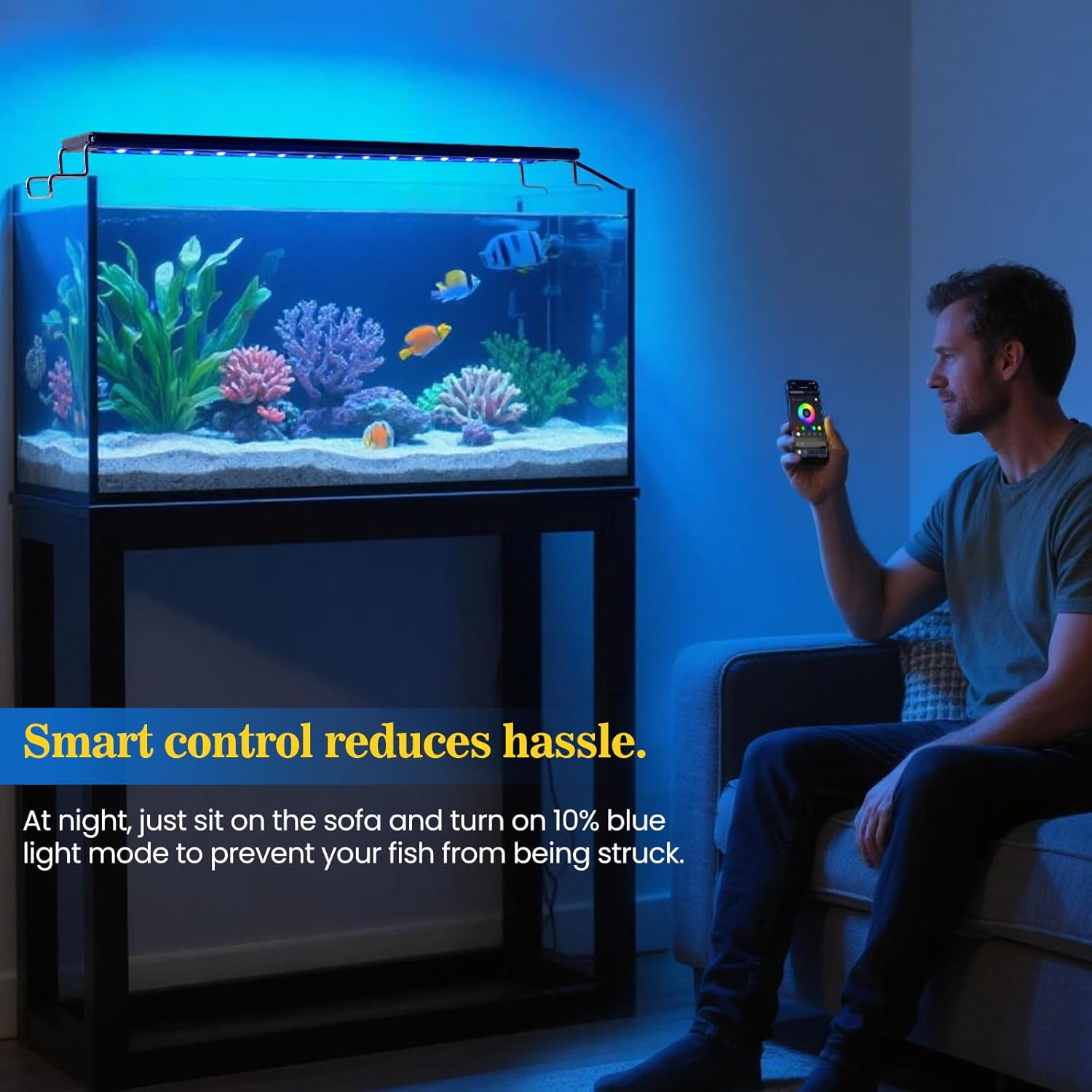 Full Aquarium Light: Fish Light with APP & Remote Timer Control for Aquatic Pet Lover - Extendable Fish Lights for 11-17 Inch Freshwater Saltwater Aquarium Full Aquarium Light: Fish Light with APP & Remote Timer Control for Aquatic Pet Lover - Extendable Fish Lights for 11-17 Inch Freshwater Saltwater Aquarium