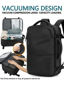 Unisex Fashion Minimalist Multi-Functional Backpack, Vacuum Compression, Saves 50% Space, Large Capacity, Business Travel, Nylon Material