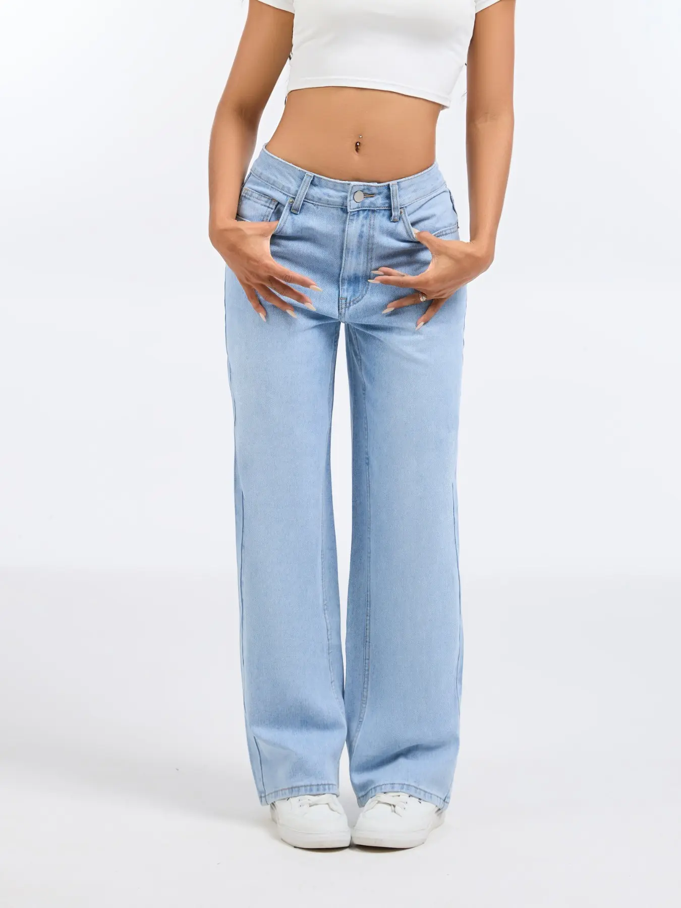 Women's Vintage Style Loose Fit Jeans, Mid-rised Straight Leg Casual Light Wash Denim Jeans for Spring&Autumn, Classic Boyfriend Look