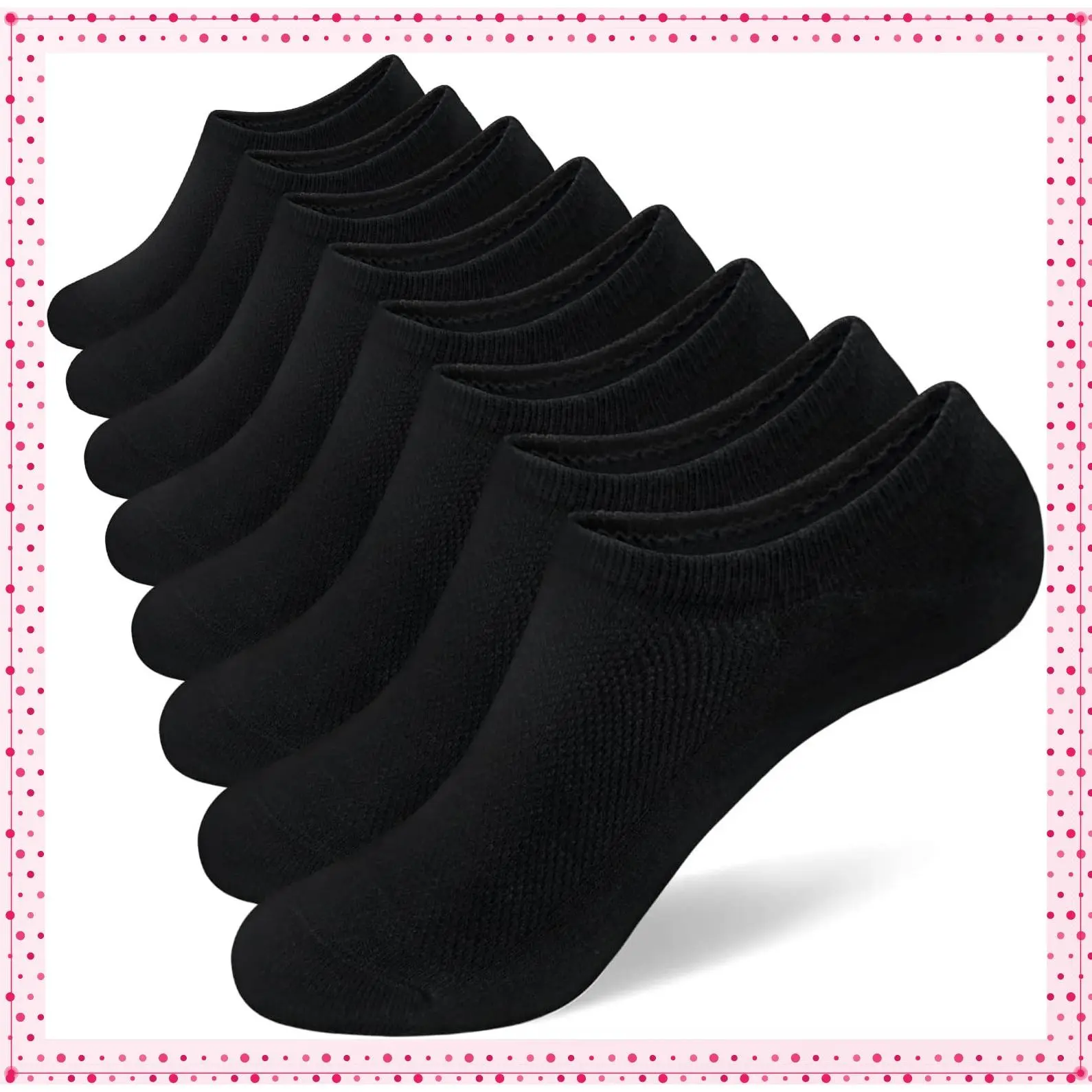 No Show Socks Men Invisible Low Cut Cotton Non Slip Short Socks | 8 Pairs Mens No Show Socks Size 5-8/9-11/12-14 with Breathable Mesh, Silicone GripsGift