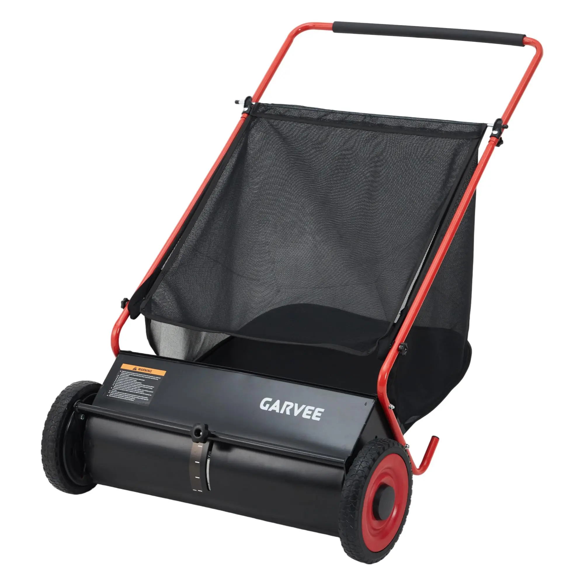 Garvee Efficient Yard Cleanup Push Lawn Sweeper – 26-Inch, 4 Spinning Brushes, Large 7 Cu. ft. Mower, Adjustable Height, Durable Steel Frame, Rubber Tires – Ideal for Lawn & Turf