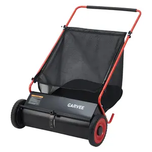 Garvee Efficient Yard Cleanup Push Lawn Sweeper – 26-Inch, 4 Spinning Brushes, Large 7 Cu. ft. Mower, Adjustable Height, Durable Steel Frame, Rubber Tires – Ideal for Lawn & Turf