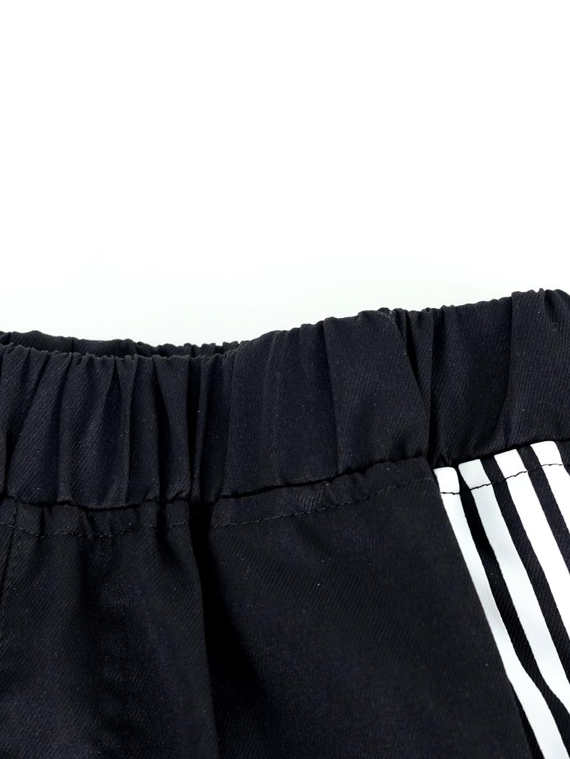 Teen Boys Comfortable Striped Shorts Loose Fit Easy Care School Daily Casual Bottoms Ideal for School and Daily Wear