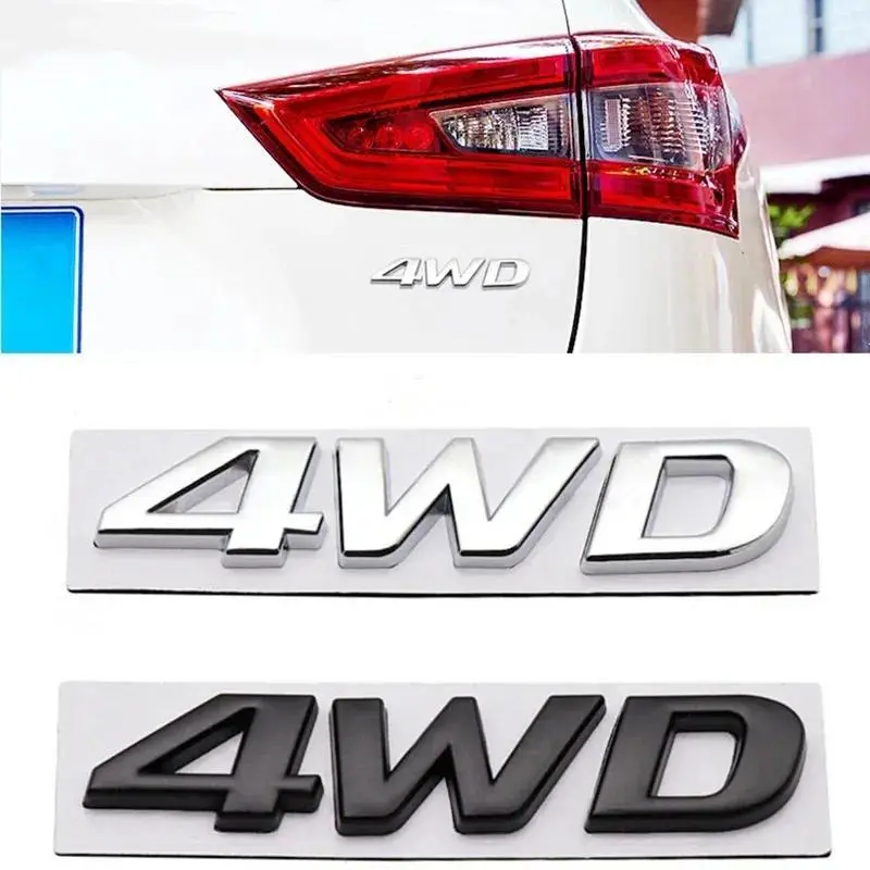 3D Metal 4WD Logo Car Rear Trunk Fender Emblem Badge Sticker Decals Auto Styling Accessorie For Hyundai IX25 IX35 Tucson Santafe