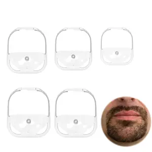6 Pcs Transparent Beard Styling Tool Set with Comb, Multi-Size Beard & Moustache Trimming Guide, Symmetrical Shaping Template for Jawline, Cheek, Neck and Sideburns