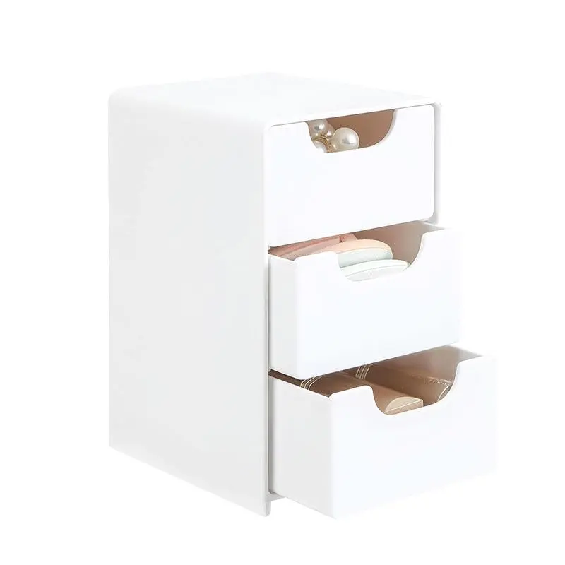 Mini Drawer Organizer with 3 Drawers, Multi-Functional Storage Box, Ideal for Office Supplies, Makeup, Jewelry, Bathroom Essentials