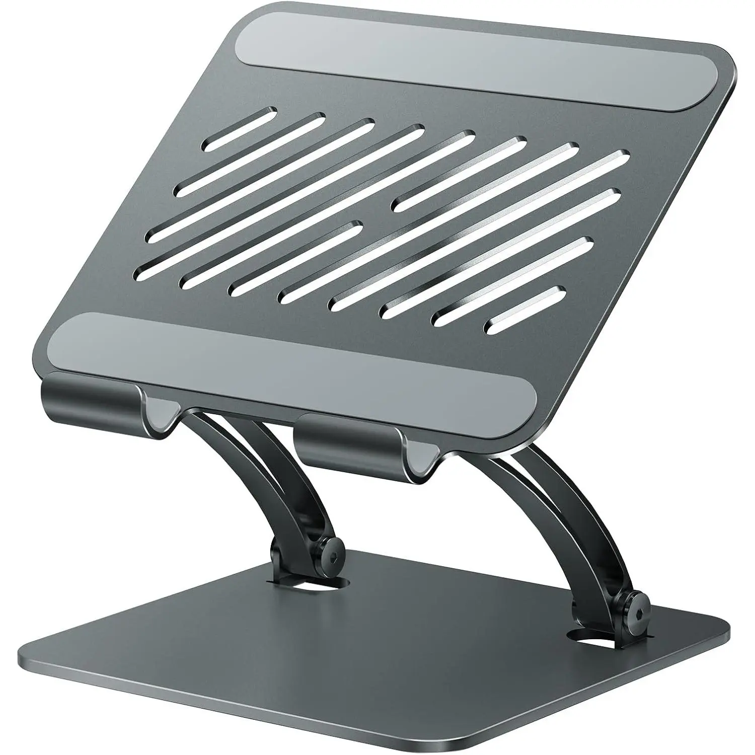 Tablet Holder Stand, Dual Rod Adjustable Aluminum Desktop Stand, Compatible with 4.7-16.9" iPads, Surface Tablets, Portable Monitors, Kindle & More (Gray)